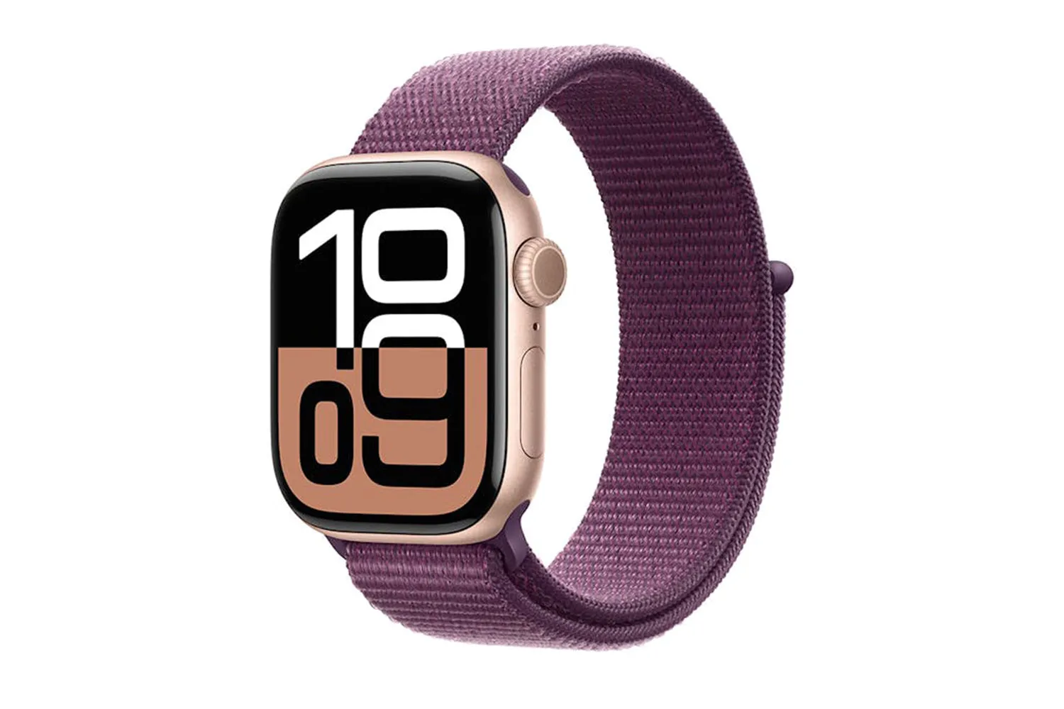 Apple Watch Series 10 | 46mm | Rose Gold Aluminium Case Plum Sport Loop