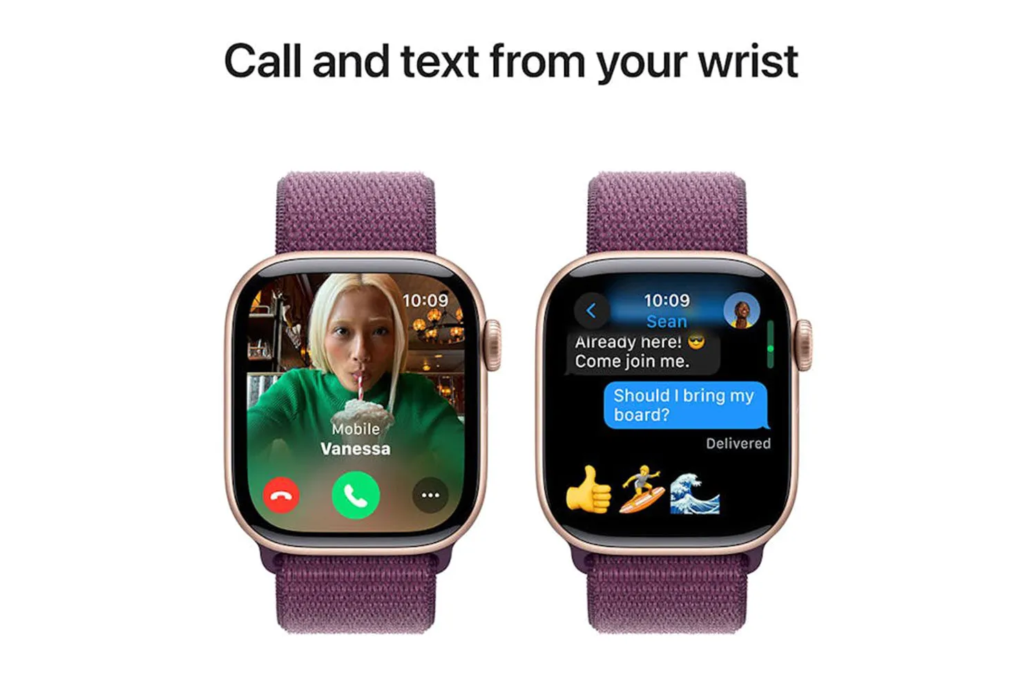 Apple Watch Series 10 | 46mm | Rose Gold Aluminium Case Plum Sport Loop