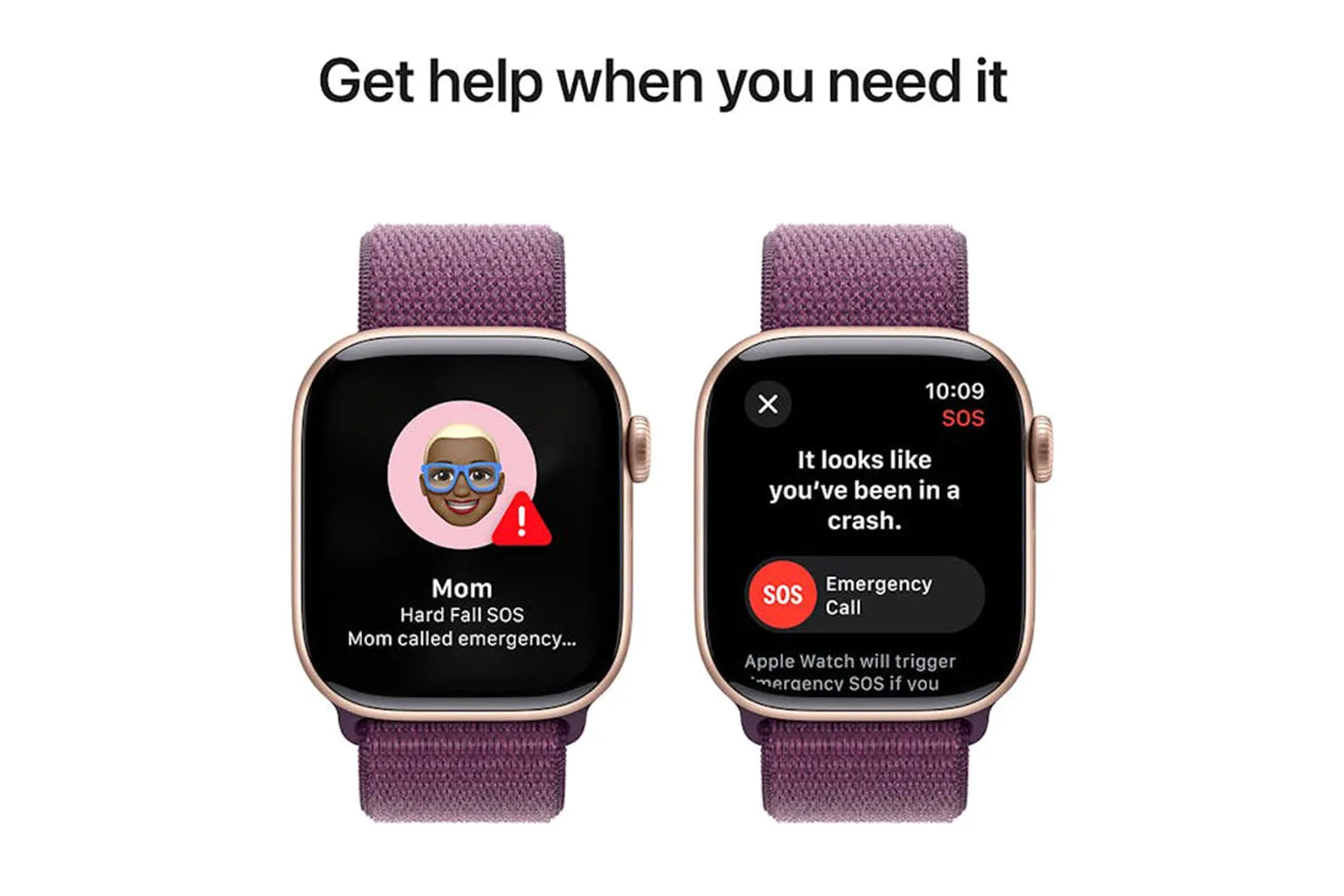 Apple Watch Series 10 | 46mm | Rose Gold Aluminium Case Plum Sport Loop