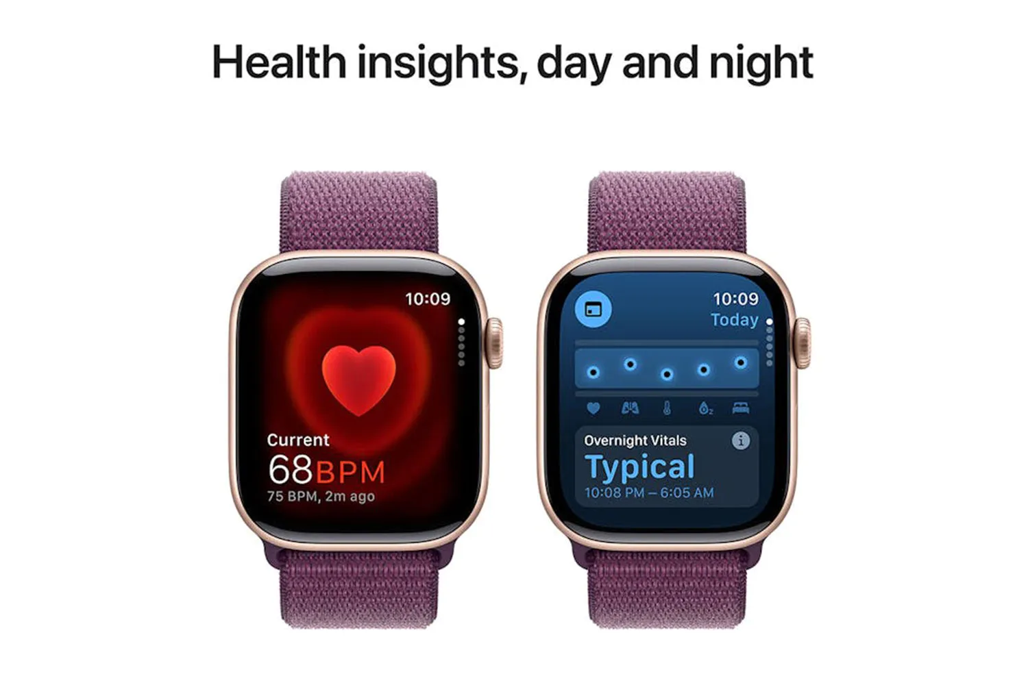Apple Watch Series 10 | 46mm | Rose Gold Aluminium Case Plum Sport Loop