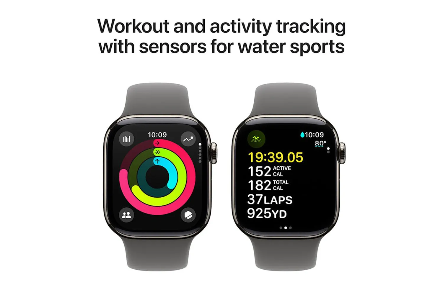 Apple Watch Series 10 GPS   Cellular | 42mm | Natural Titanium Case with Stone Grey Sport Band S/M