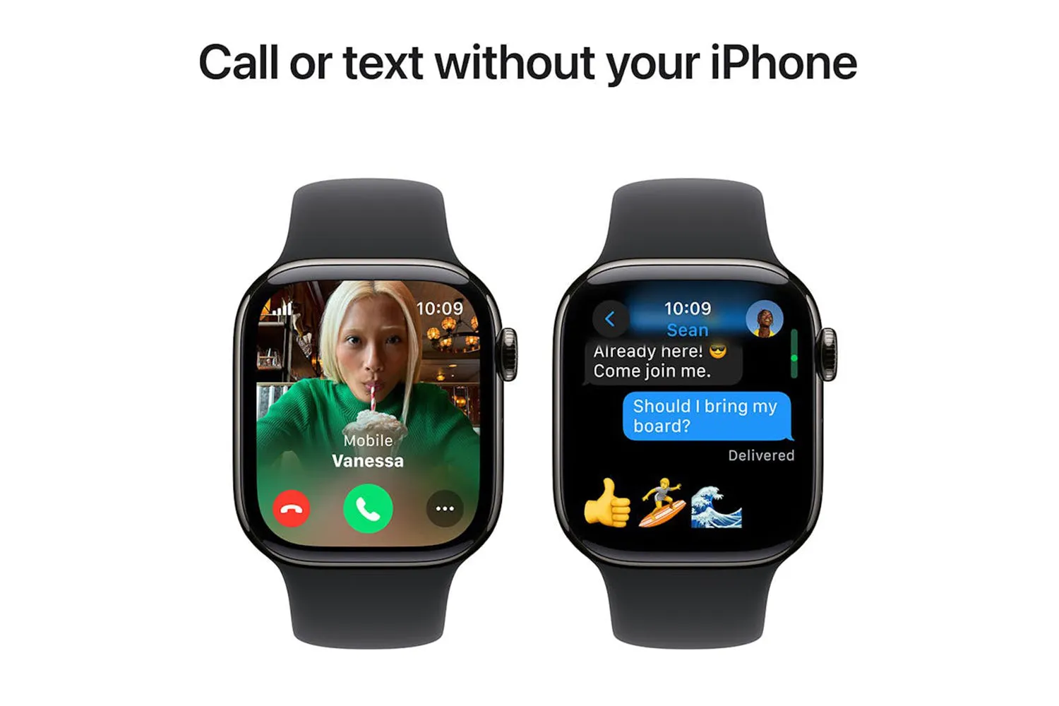 Apple Watch Series 10 GPS   Cellular | 42mm | Slate Titanium Case with Black Sport Band M/L