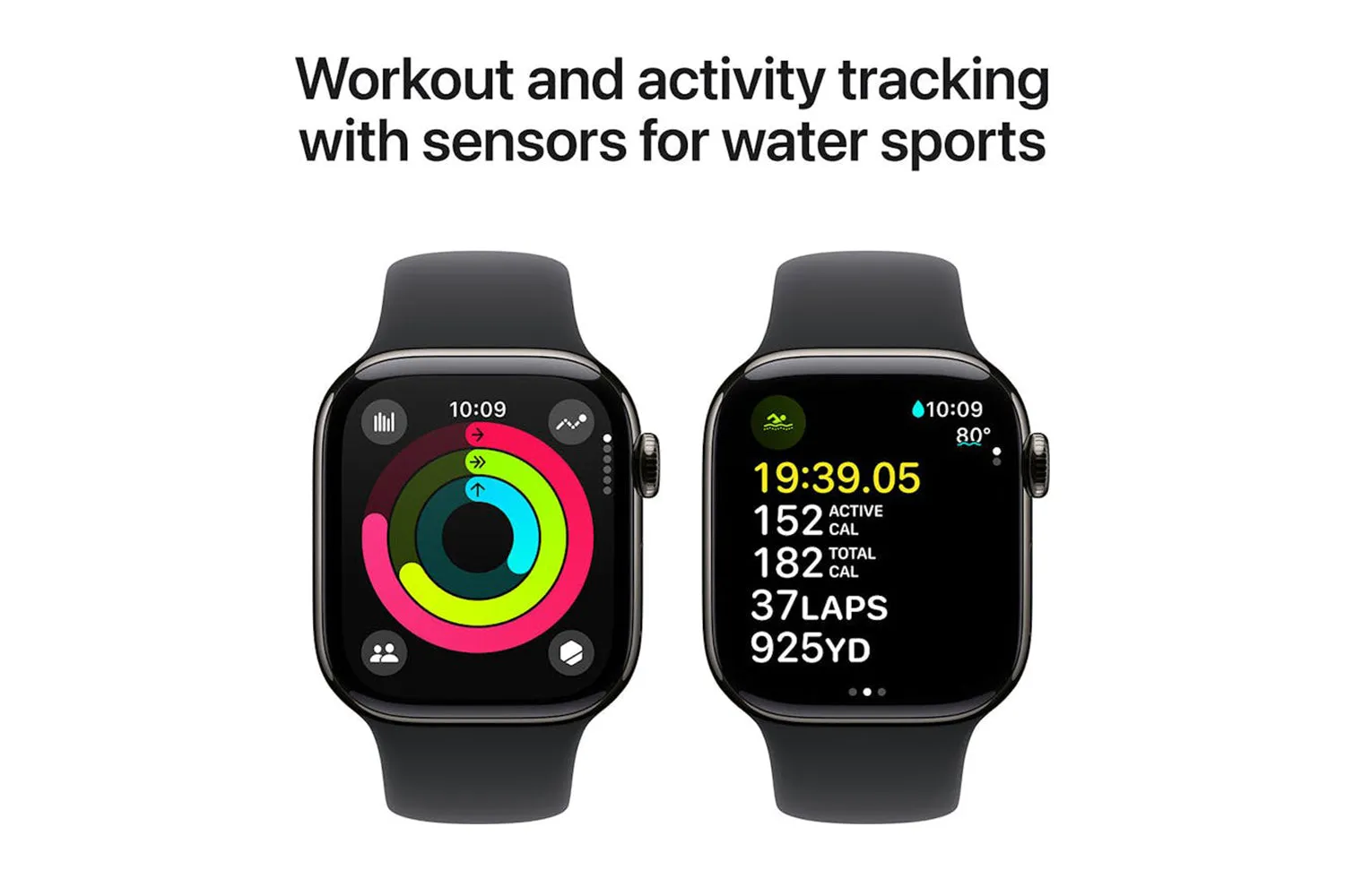 Apple Watch Series 10 GPS   Cellular | 42mm | Slate Titanium Case with Black Sport Band M/L