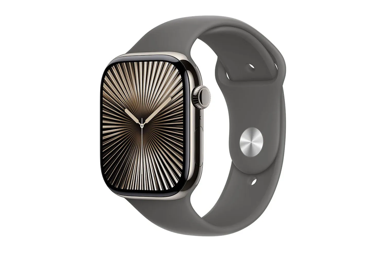 Apple Watch Series 10 GPS   Cellular | 46mm | Natural Titanium Case with Stone Grey Sport Band S/M