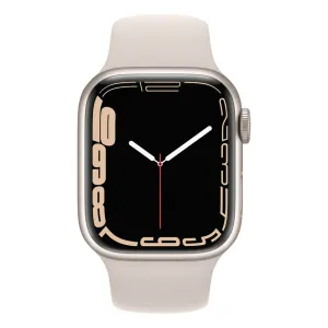 Apple Watch Series 7 45mm GPS   Cellular Aluminium Case With Sport Band - Starlight - Open Never Used - AU Version