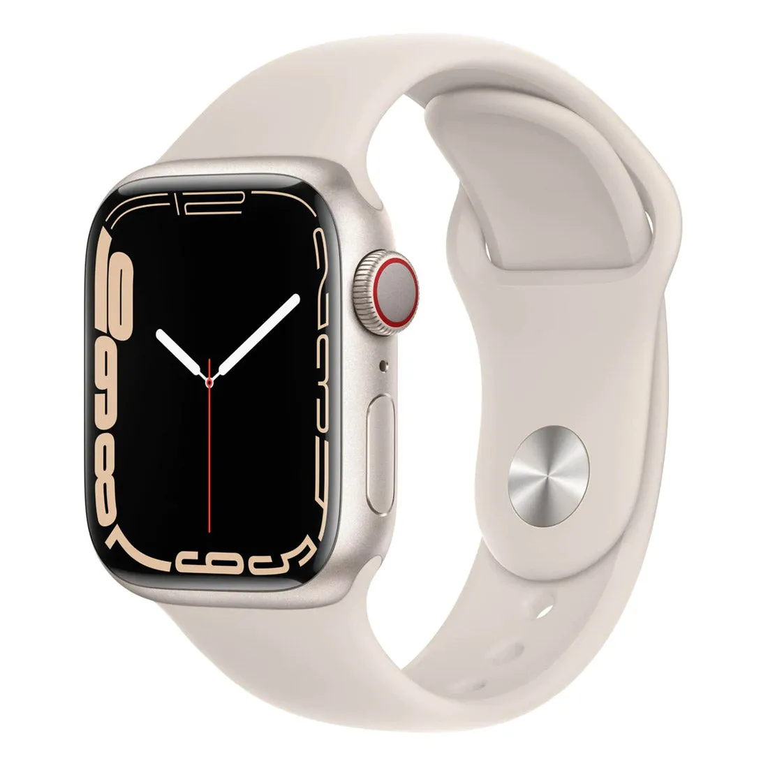 Apple Watch Series 7 45mm GPS   Cellular Aluminium Case With Sport Band - Starlight - Open Never Used - AU Version