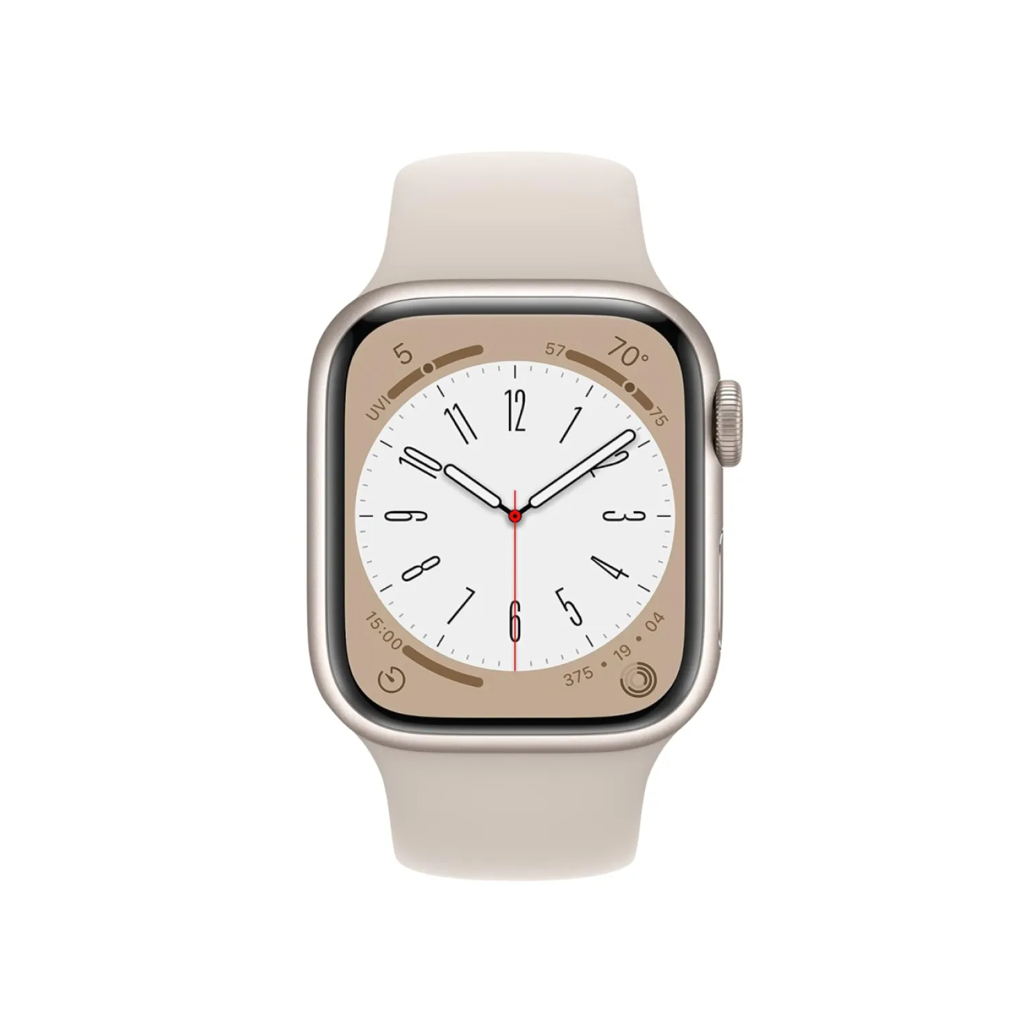 Apple Watch Series 8 GPS, 41mm Starlight Aluminium Case with Starlight Sport Band - Refurbished (Grade-A)