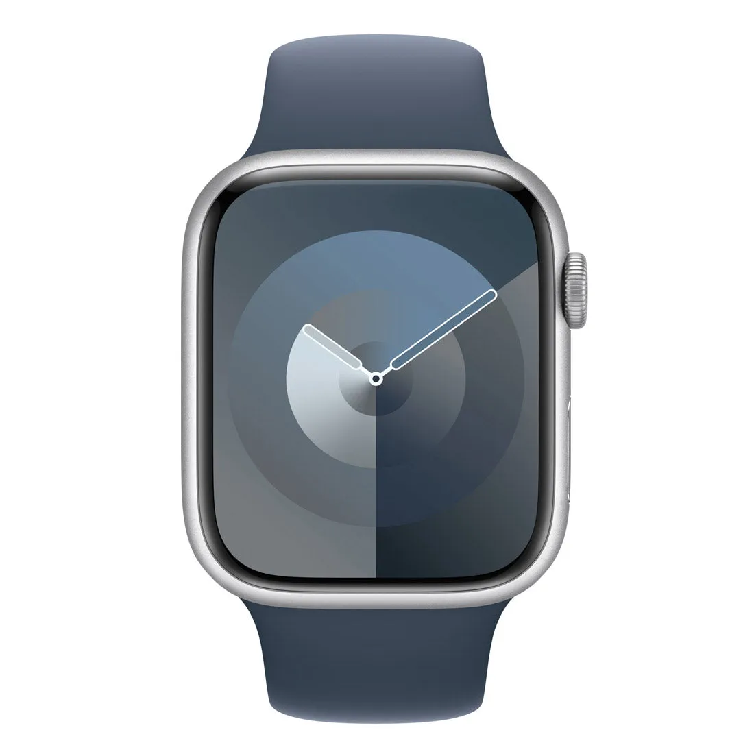 Apple Watch Series 9 41mm GPS   Cellular Silver Aluminium Case with Storm Blue Sport Band