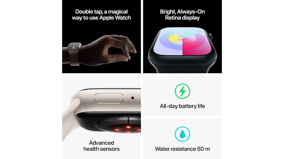 Apple Watch Series 9 45mm (GPS   Cellular) Midnight Aluminium Case with Midnight Sport Band (M/L) (Open Never Used)