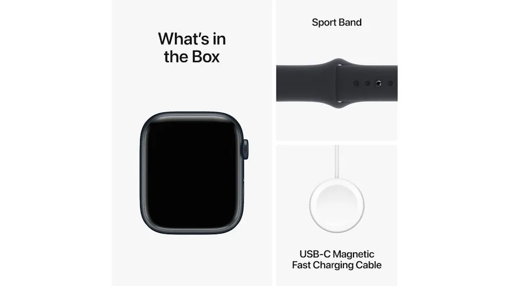 Apple Watch Series 9 45mm (GPS   Cellular) Midnight Aluminium Case with Midnight Sport Band (S/M) Opened Never Used