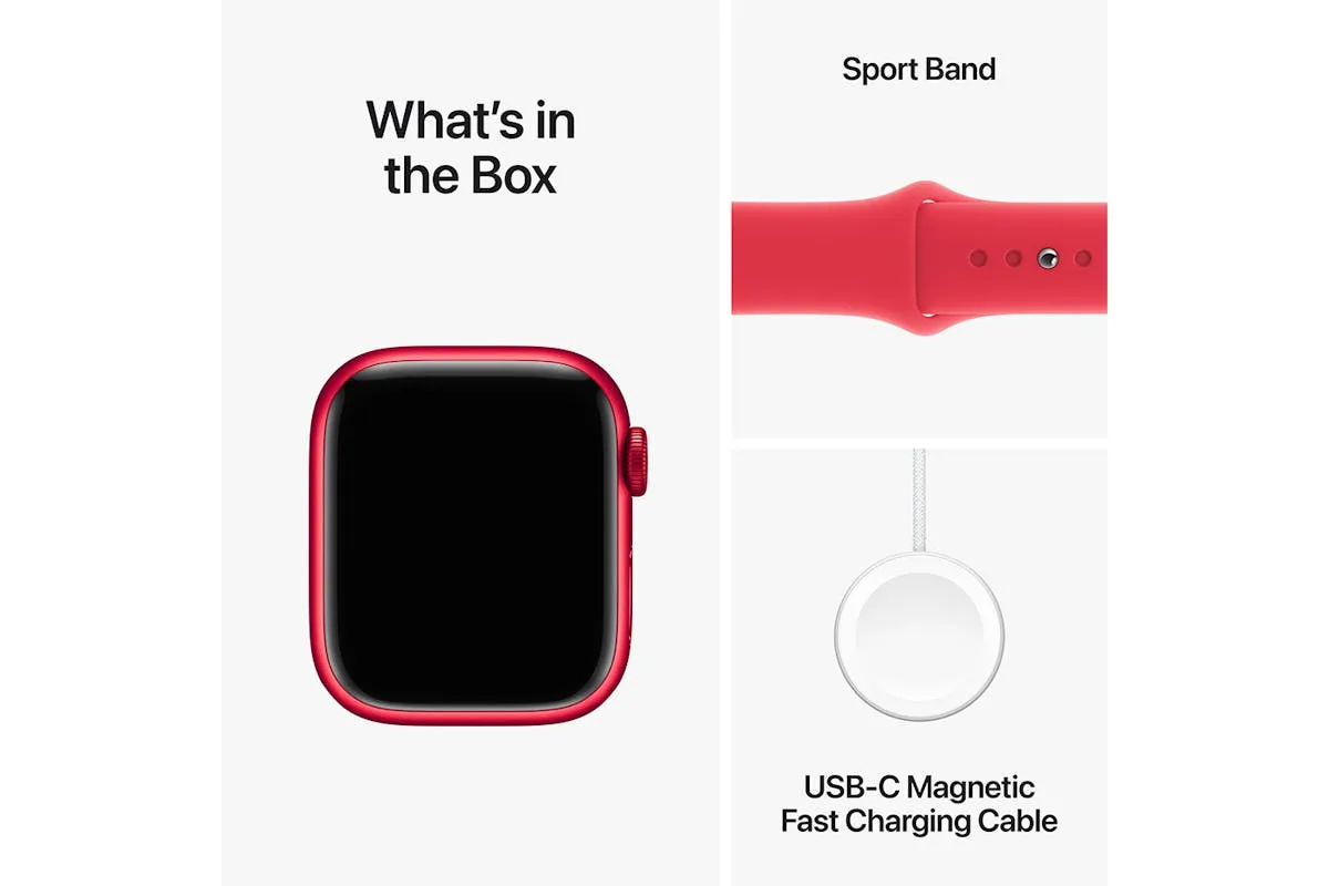 Apple Watch Series 9  | 45mm | Red Aluminium Red Sport Band S/M
