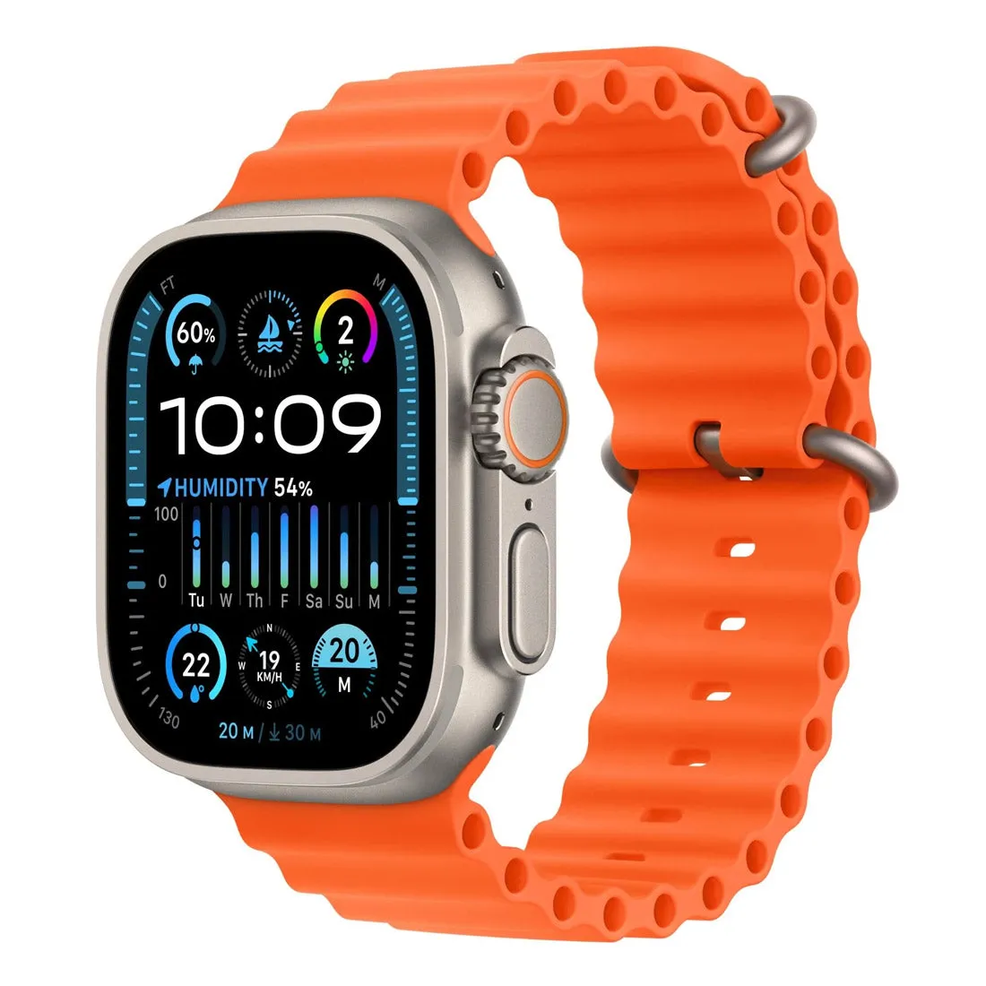 Apple Watch Ultra 2 49mm Titanium Case GPS   Cellular Orange Ocean Band ( Open Never Used )