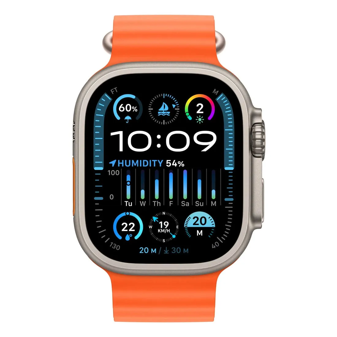 Apple Watch Ultra 2 49mm Titanium Case GPS   Cellular Orange Ocean Band ( Open Never Used )