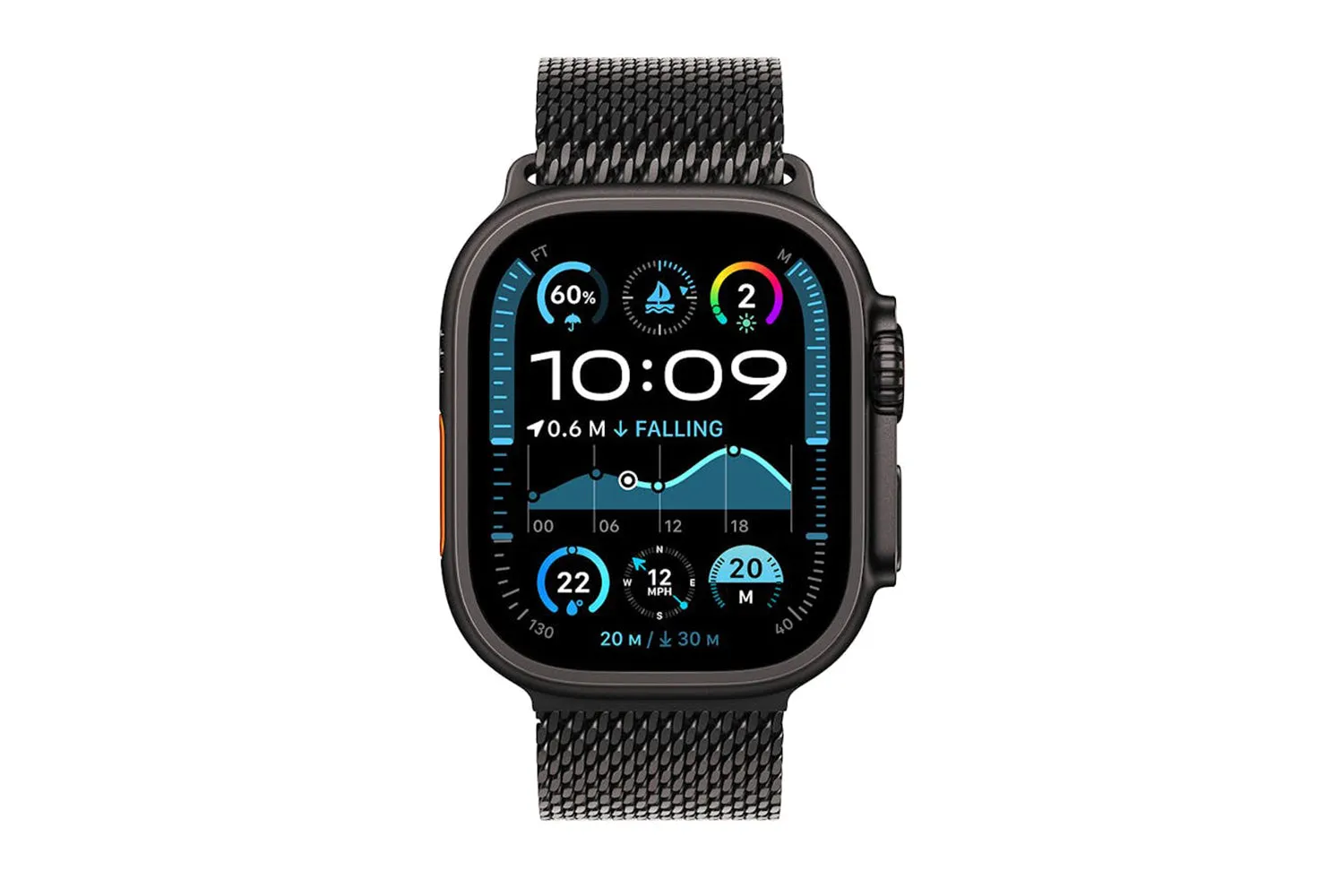 Apple Watch Ultra 2 GPS   Cellular | 49mm | Black Titanium Case with Black Titanium Milanese Loop Small