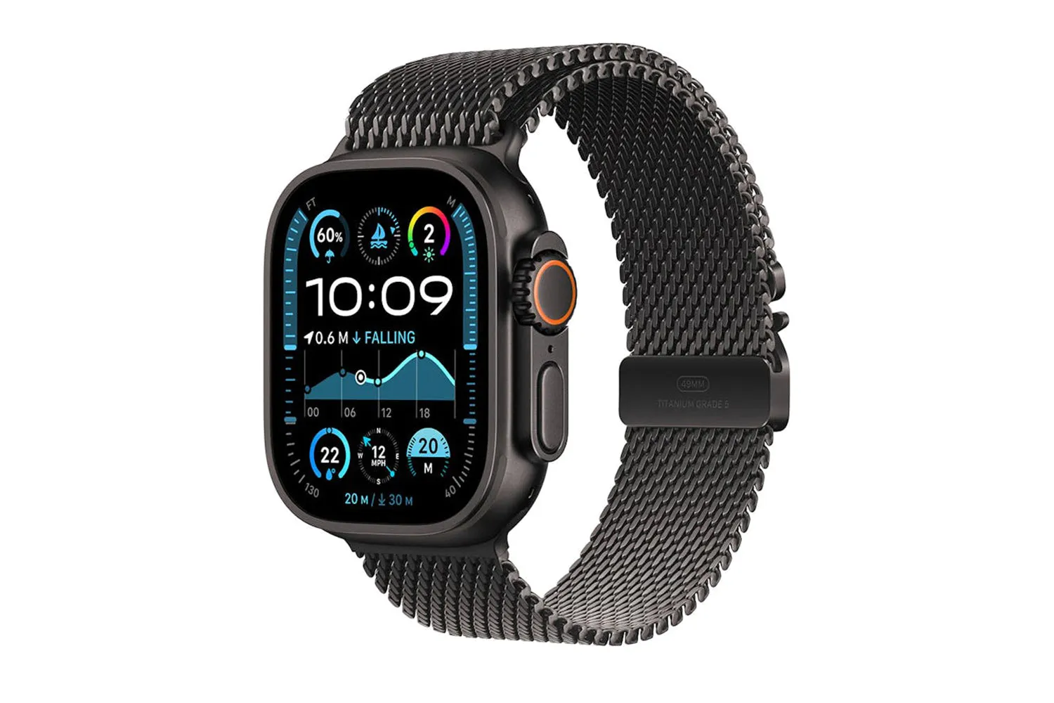 Apple Watch Ultra 2 GPS   Cellular | 49mm | Black Titanium Case with Black Titanium Milanese Loop Small