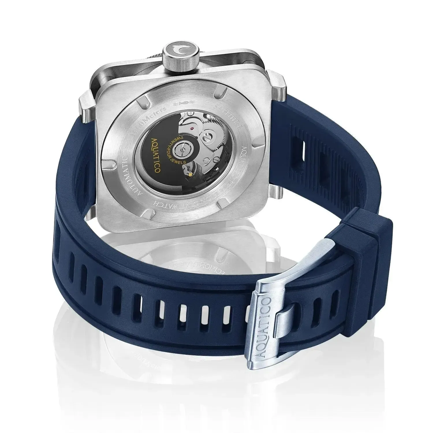 Aquatico Steel Man Blue Dial Ceramic Bezel Watch (SWISS MADE Sellita sw200-1) NO DATE