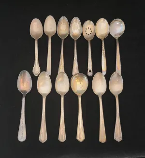 Assorted Silver Plate Spoons 13 Pieces - $500 APR Value w/ CoA!