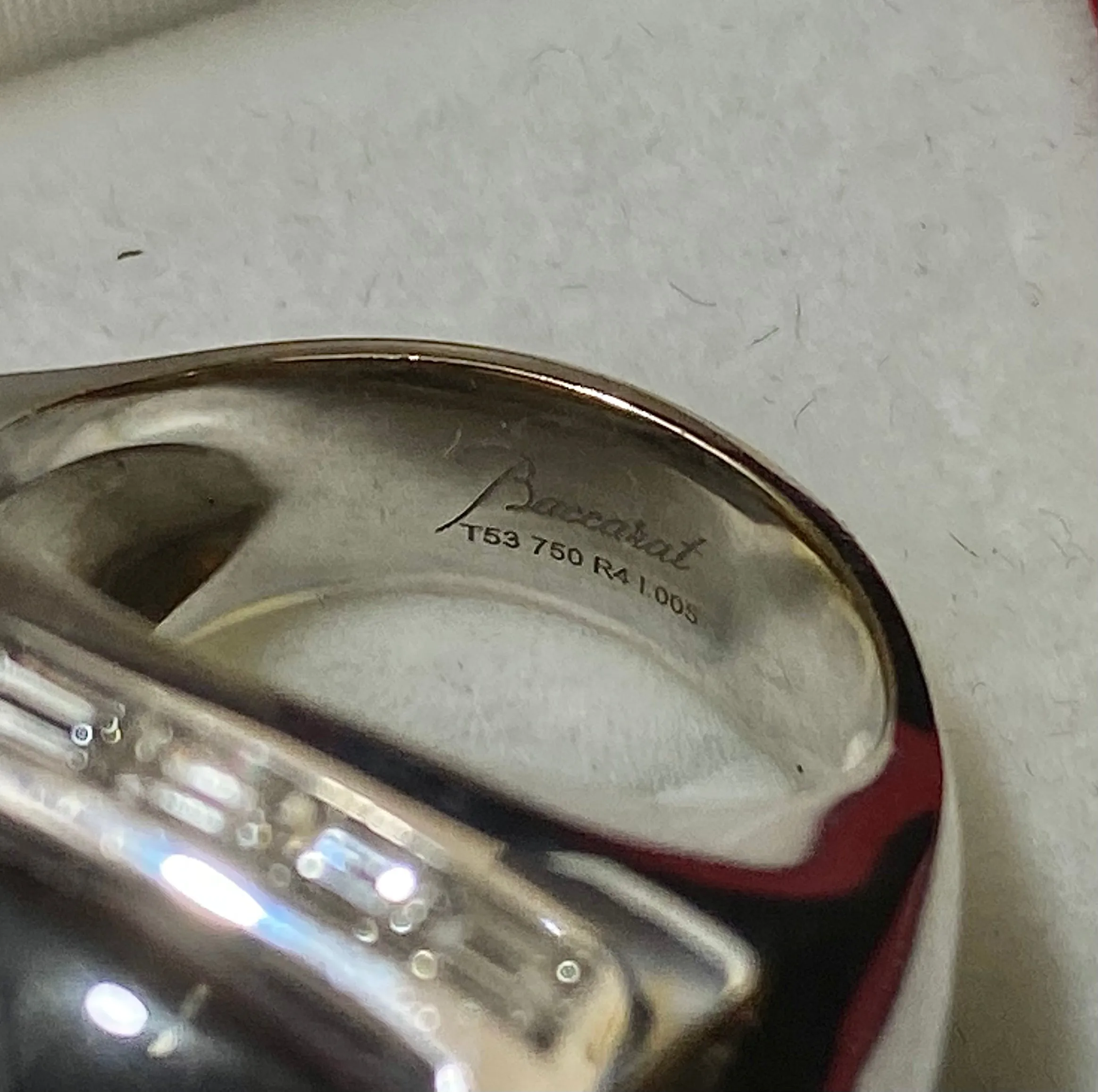 BACCARAT 18K White Gold with Sugarloaf Crystal & 24 Diamonds Ring - $40K Appraisal Value w/CoA}