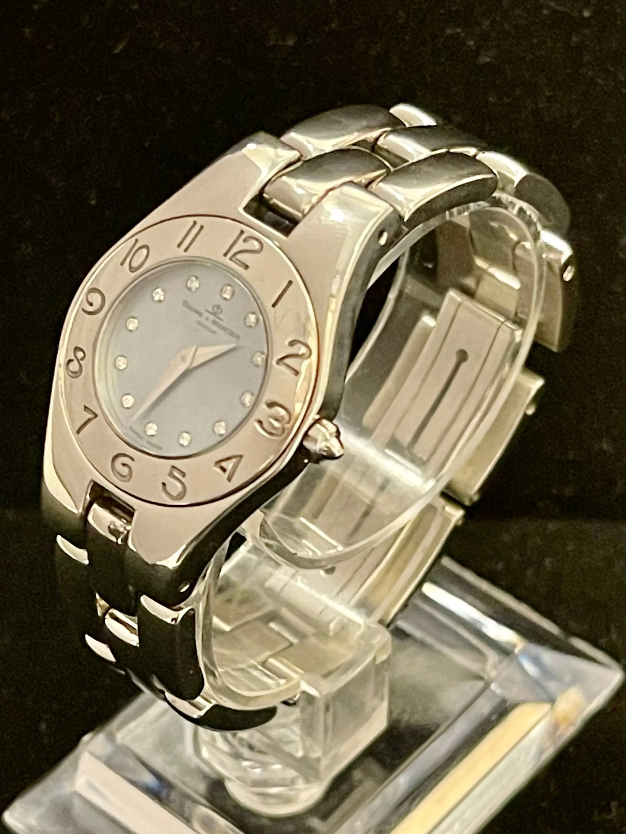 Baume & Mercier Blue MOP Dial w/ Diam in SS Ladies Wrist Watch - $6K APR w/ COA!