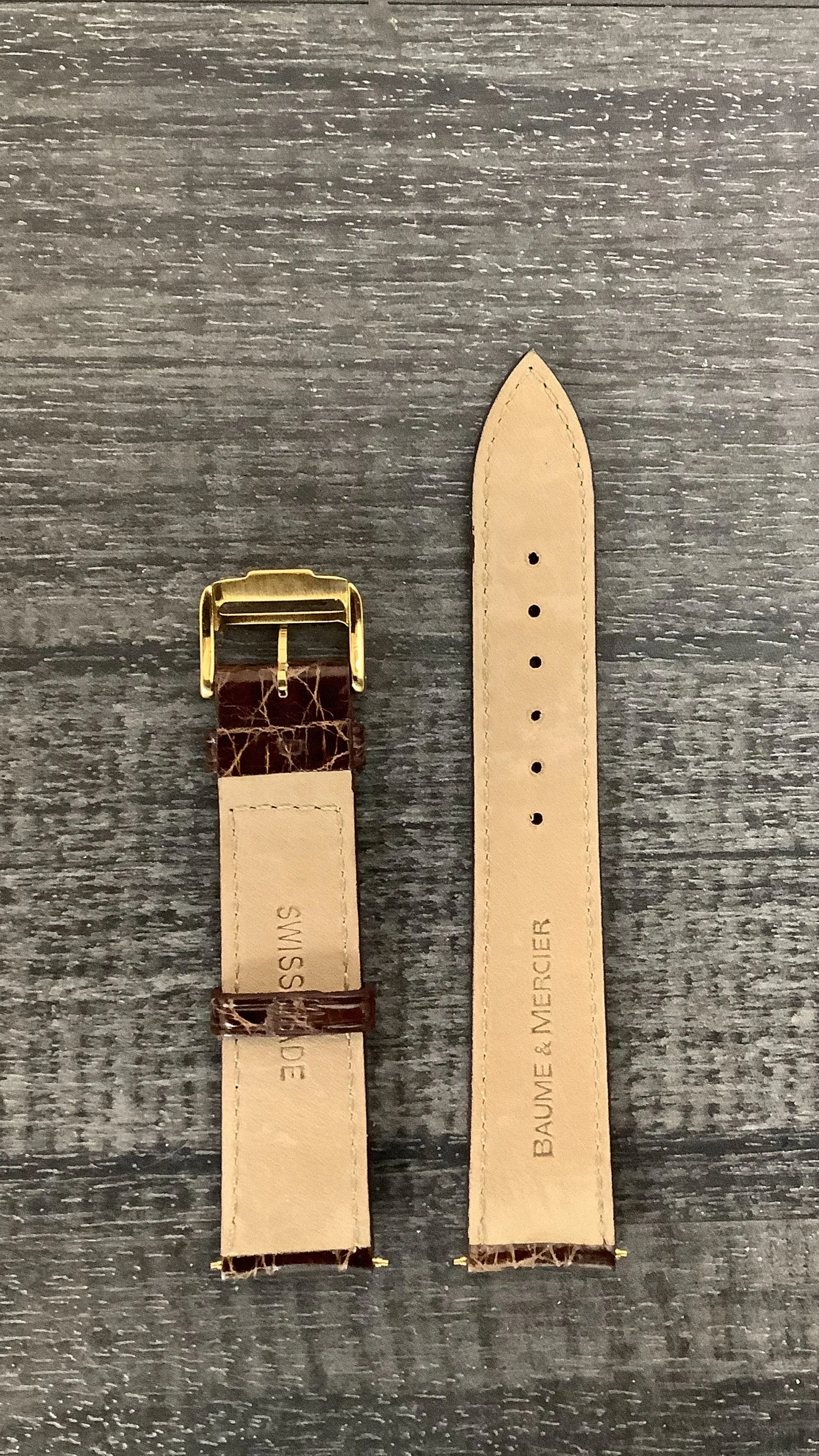BAUME & MERCIER Brown Crocodile Leather Watch Strap - $600 APR VALUE w/ CoA! ✓