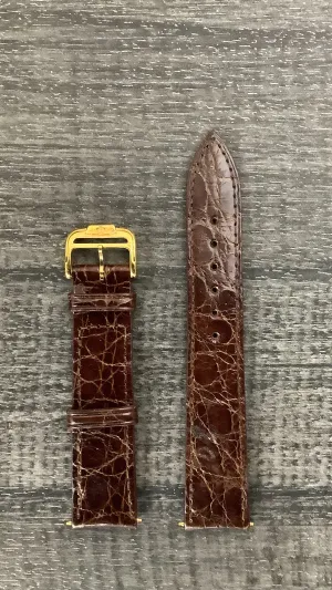 BAUME & MERCIER Brown Crocodile Leather Watch Strap - $600 APR VALUE w/ CoA! ✓