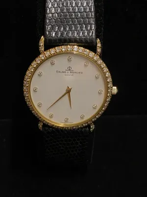Baume & Mercier Incredibly 18K YG w/70 Diamonds Bezel & Dial- $30K APR w/ COA!!!