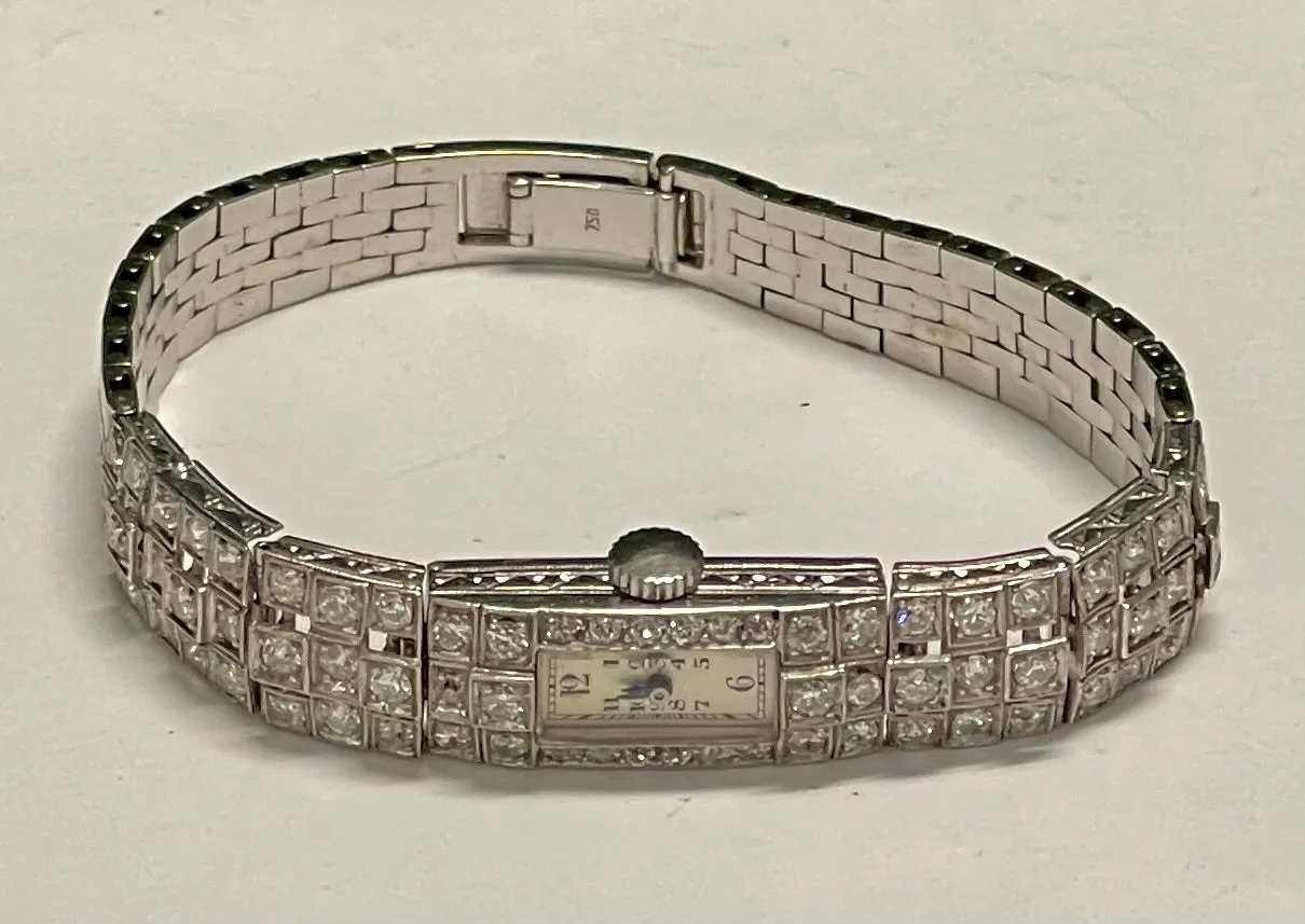 BAUME & MERCIER Vintage 1920s Platine W/ 77 Diamonds 31 Grams - $40K APR w/ COA!