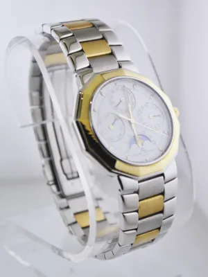 Baume & Mercier Wristwatch Triple Calendar Moon-Phases Two-tone Band in 18 Karat Yellow Gold and Stainless Steel - $15K VALUE