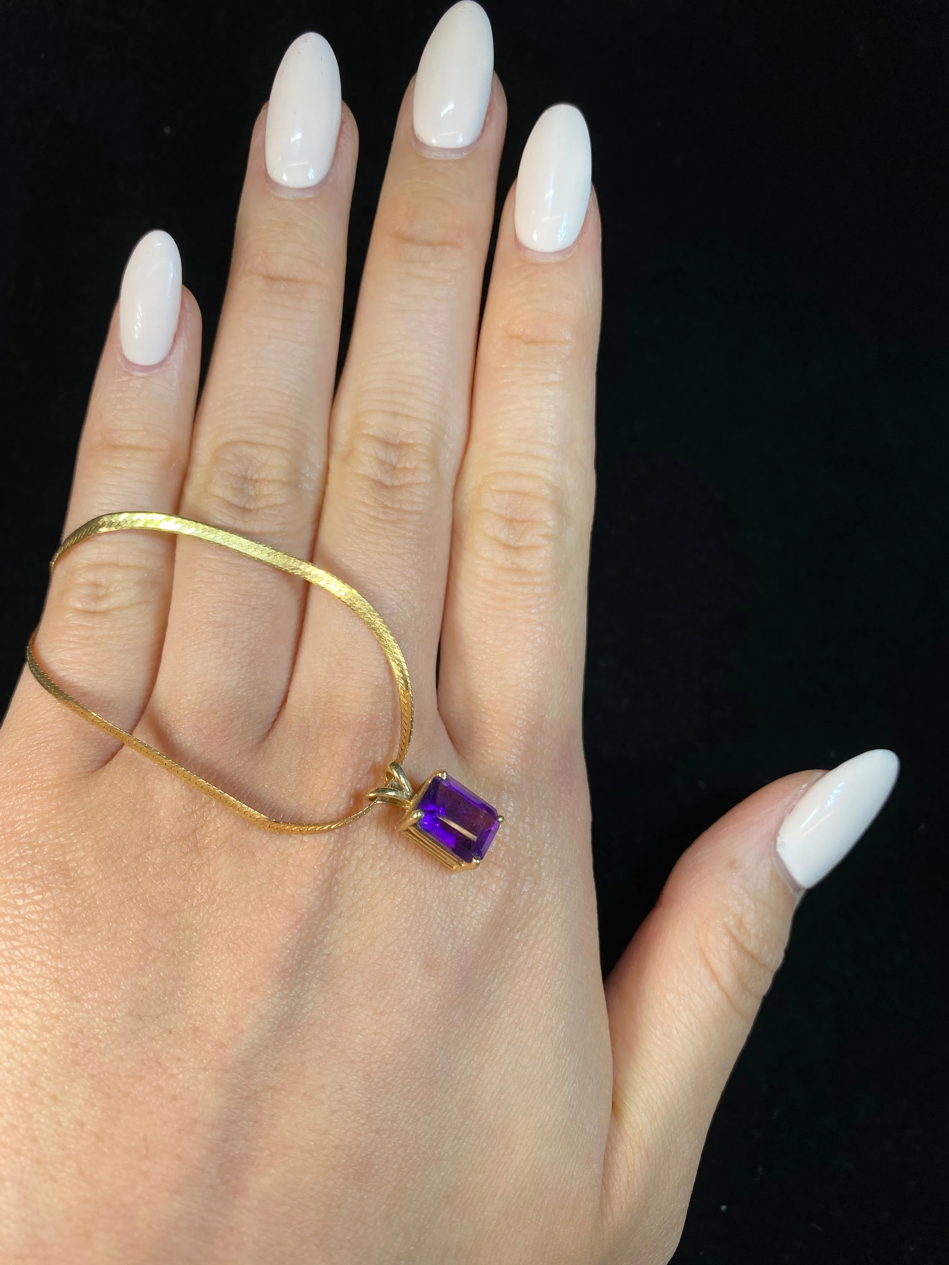 Beautiful Amethyst necklace Solid Yellow Gold Appraisal $4K Value