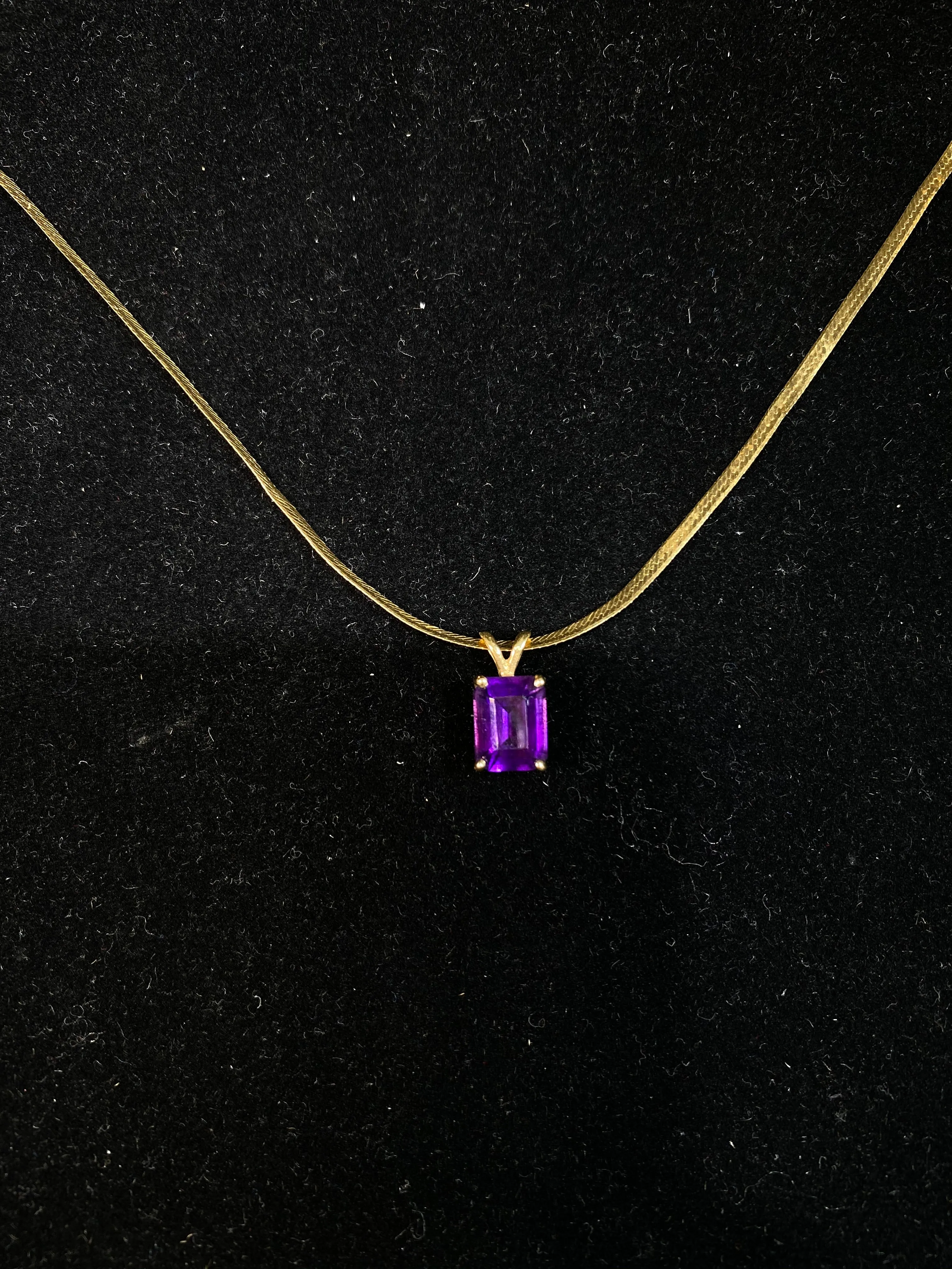 Beautiful Amethyst necklace Solid Yellow Gold Appraisal $4K Value