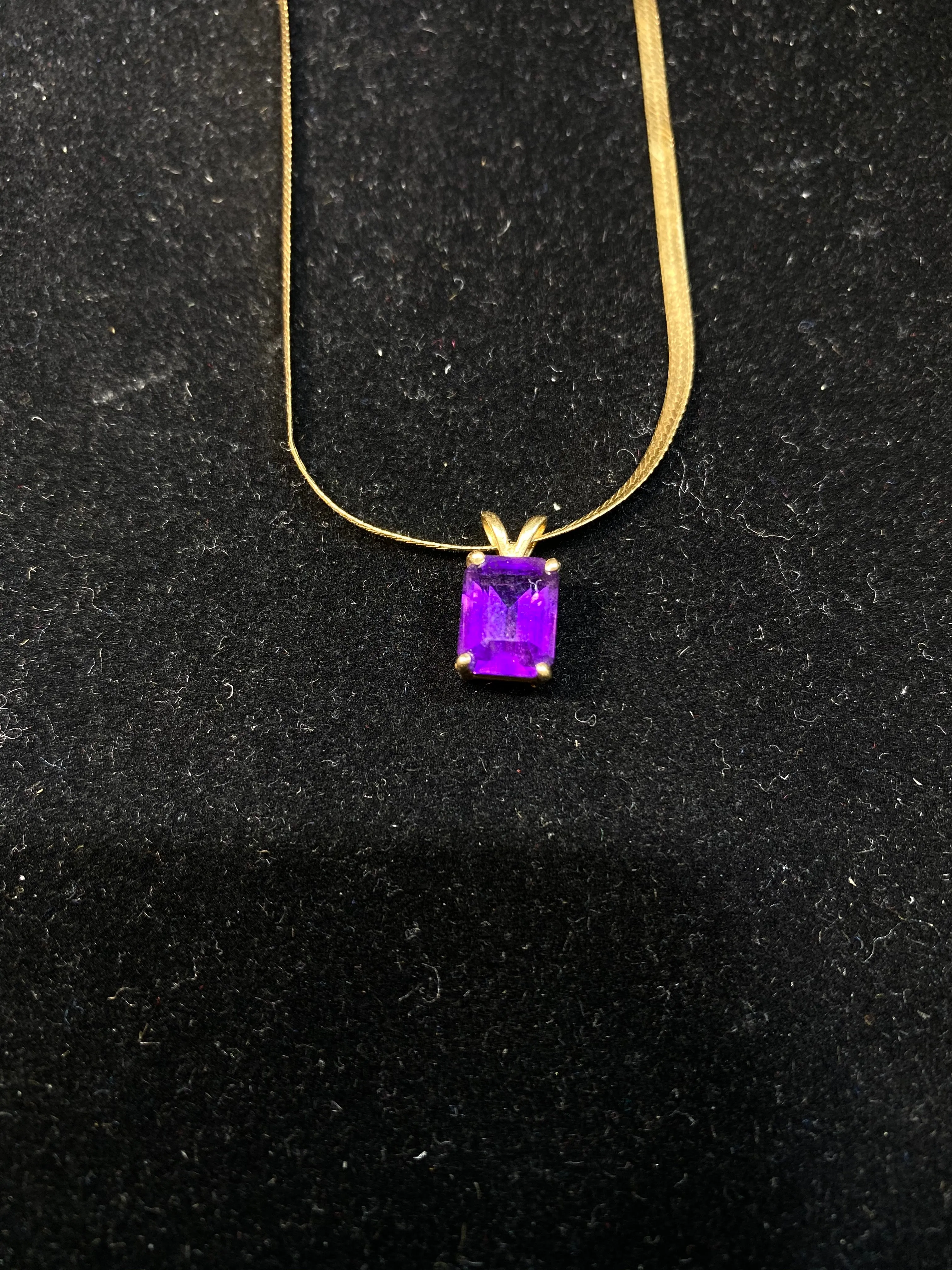 Beautiful Amethyst necklace Solid Yellow Gold Appraisal $4K Value