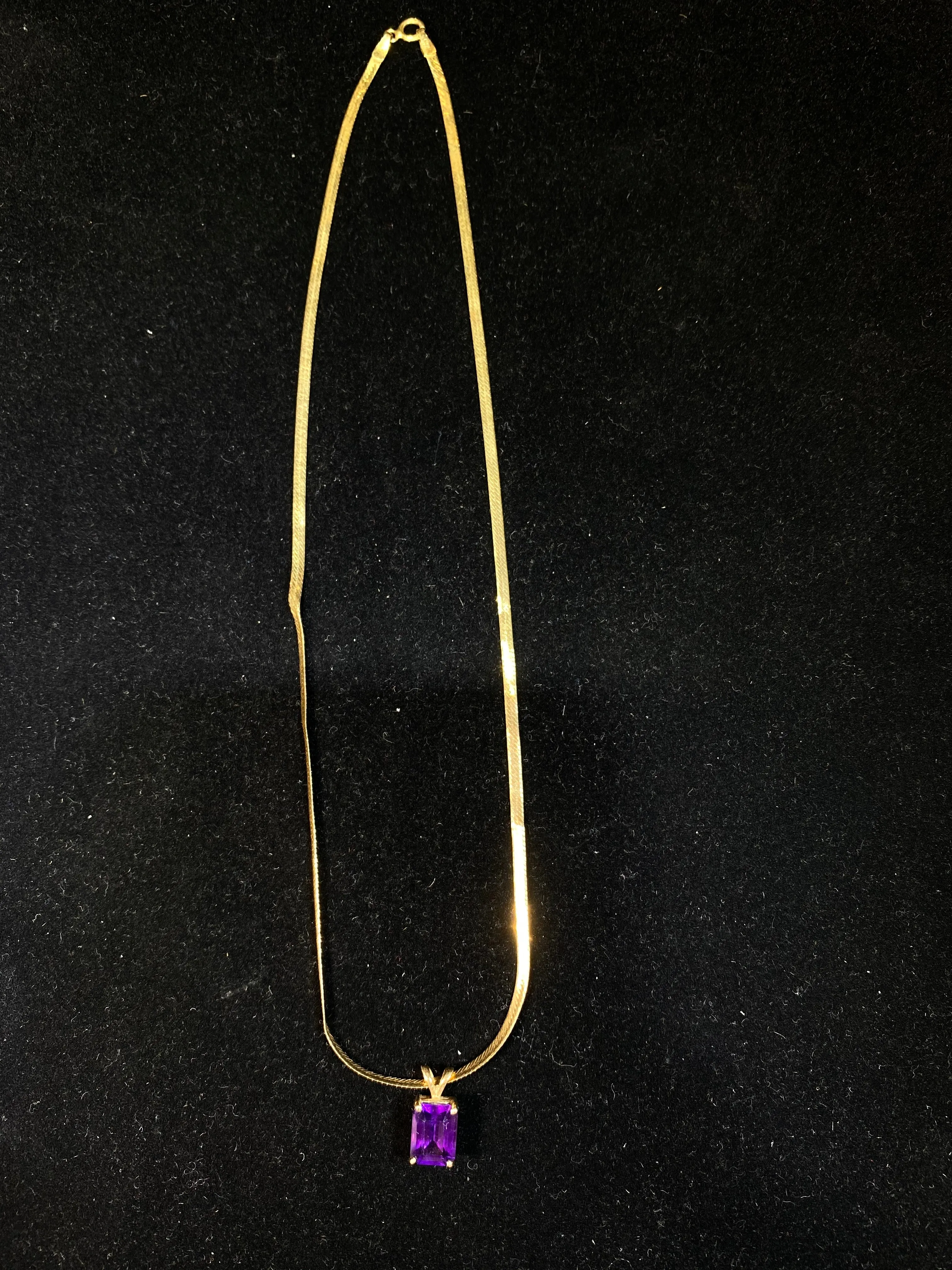 Beautiful Amethyst necklace Solid Yellow Gold Appraisal $4K Value