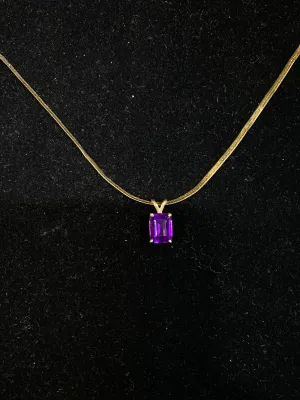 Beautiful Amethyst necklace Solid Yellow Gold Appraisal $4K Value