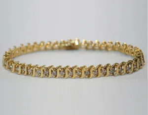BEAUTIFUL Designer Diamond Tennis Bracelet Yellow Gold w/ 43 Diamonds & 2.50 Carats!  - $5K Appraisal Value! ✓