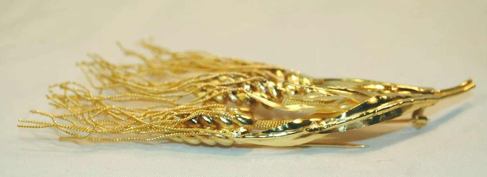 BEAUTIFUL Vintage 1950s Greek 22K Yellow Gold Wheat Brooch - $15K VALUE