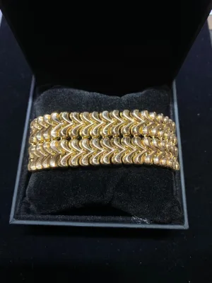 BEAUTIFUL Vintage Solid Rose Gold Wide-Link Bracelet - $12K Appraisal Value w/ CoA }✓