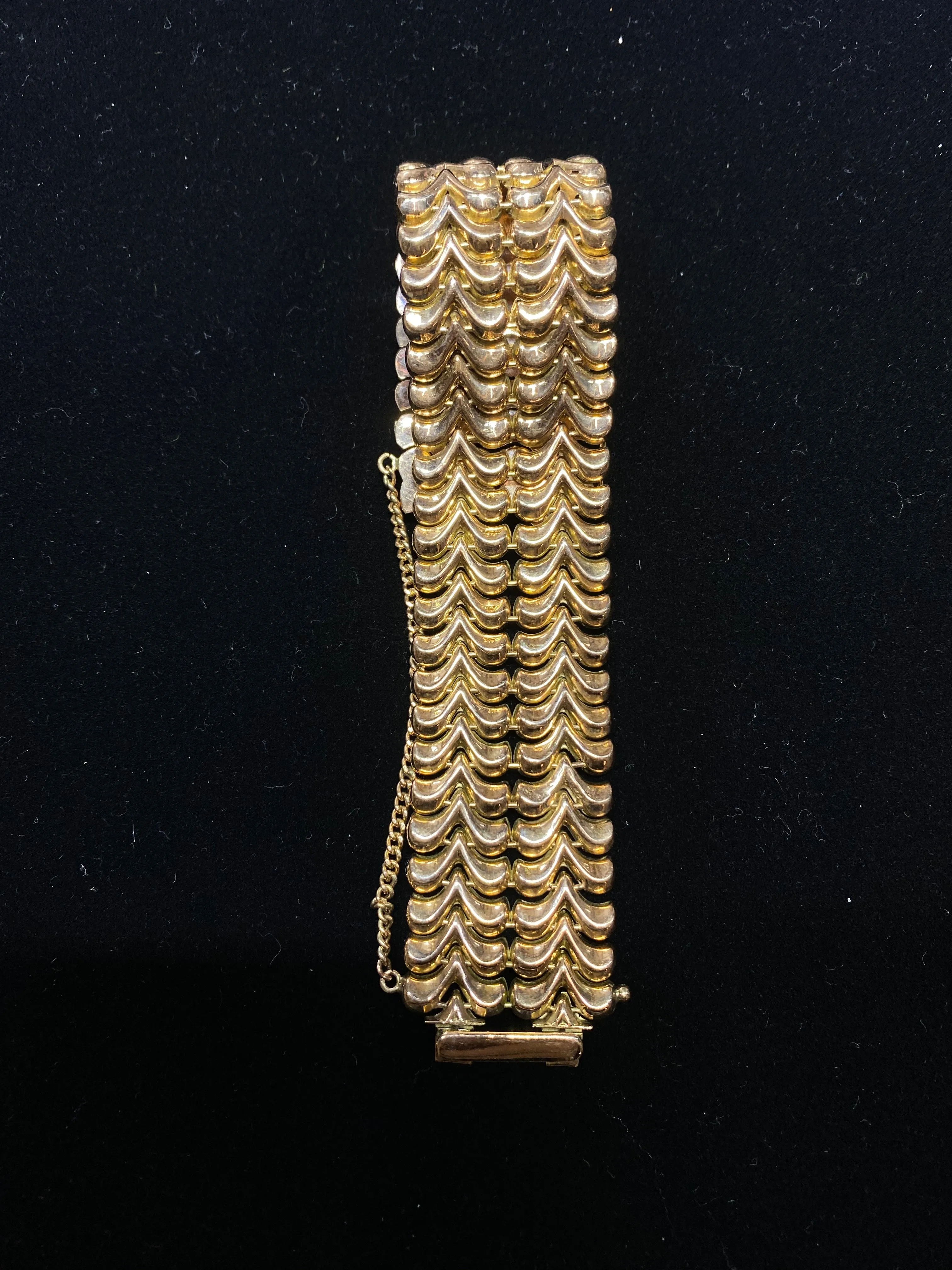 BEAUTIFUL Vintage Solid Rose Gold Wide-Link Bracelet - $12K Appraisal Value w/ CoA }✓