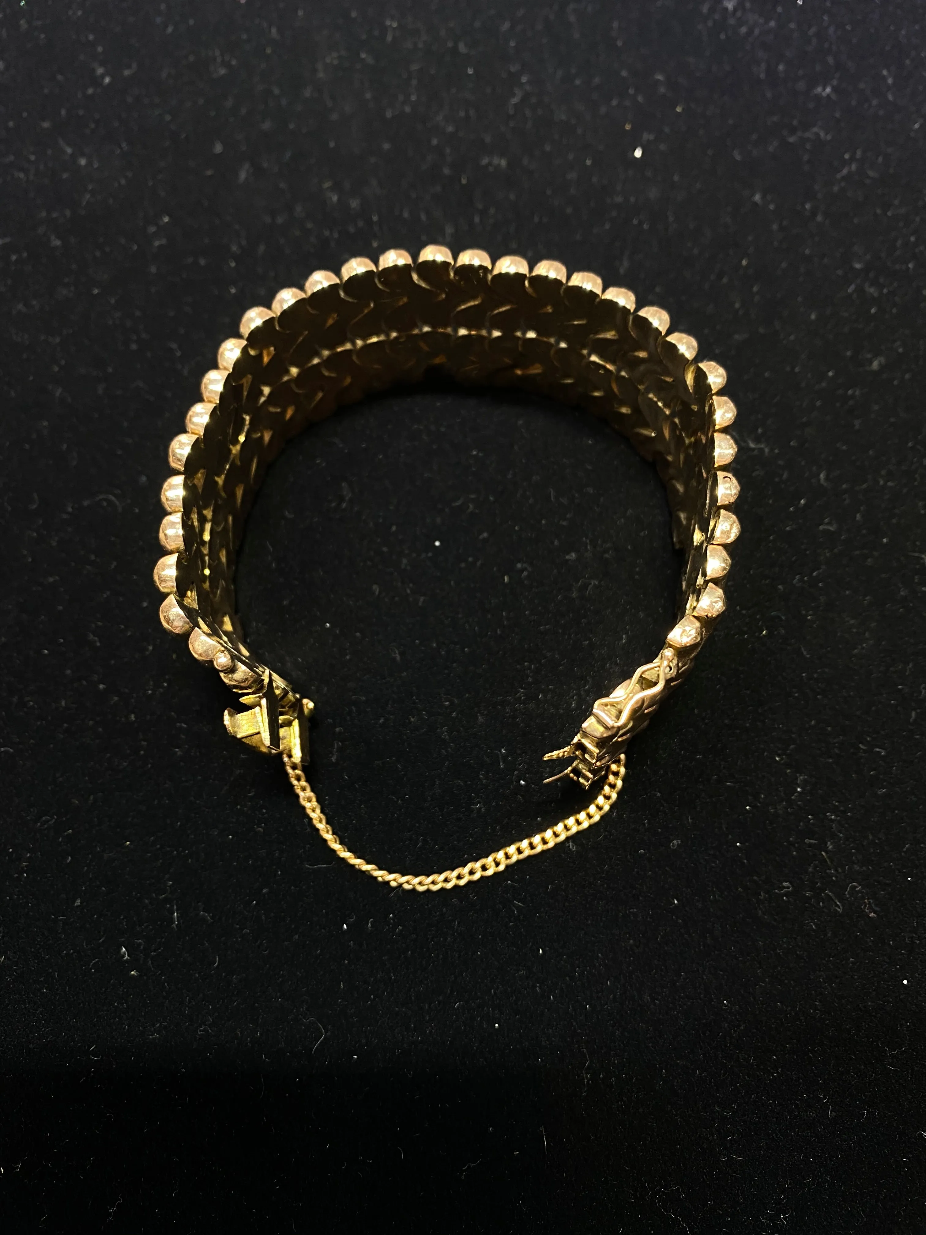 BEAUTIFUL Vintage Solid Rose Gold Wide-Link Bracelet - $12K Appraisal Value w/ CoA }✓
