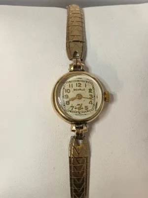 Benrus 10K RGP Ladys Vintage 1930s Watch w/ Unique Design Case -$3.5K APR w COA!