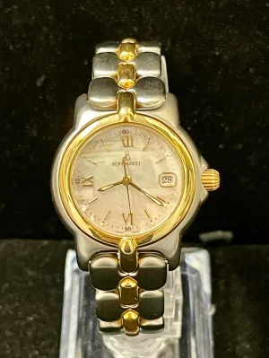 Bertolucci Rare SS & Solid YG Mother of Pearl Dial Ladies Watch - $10K APR w/COA