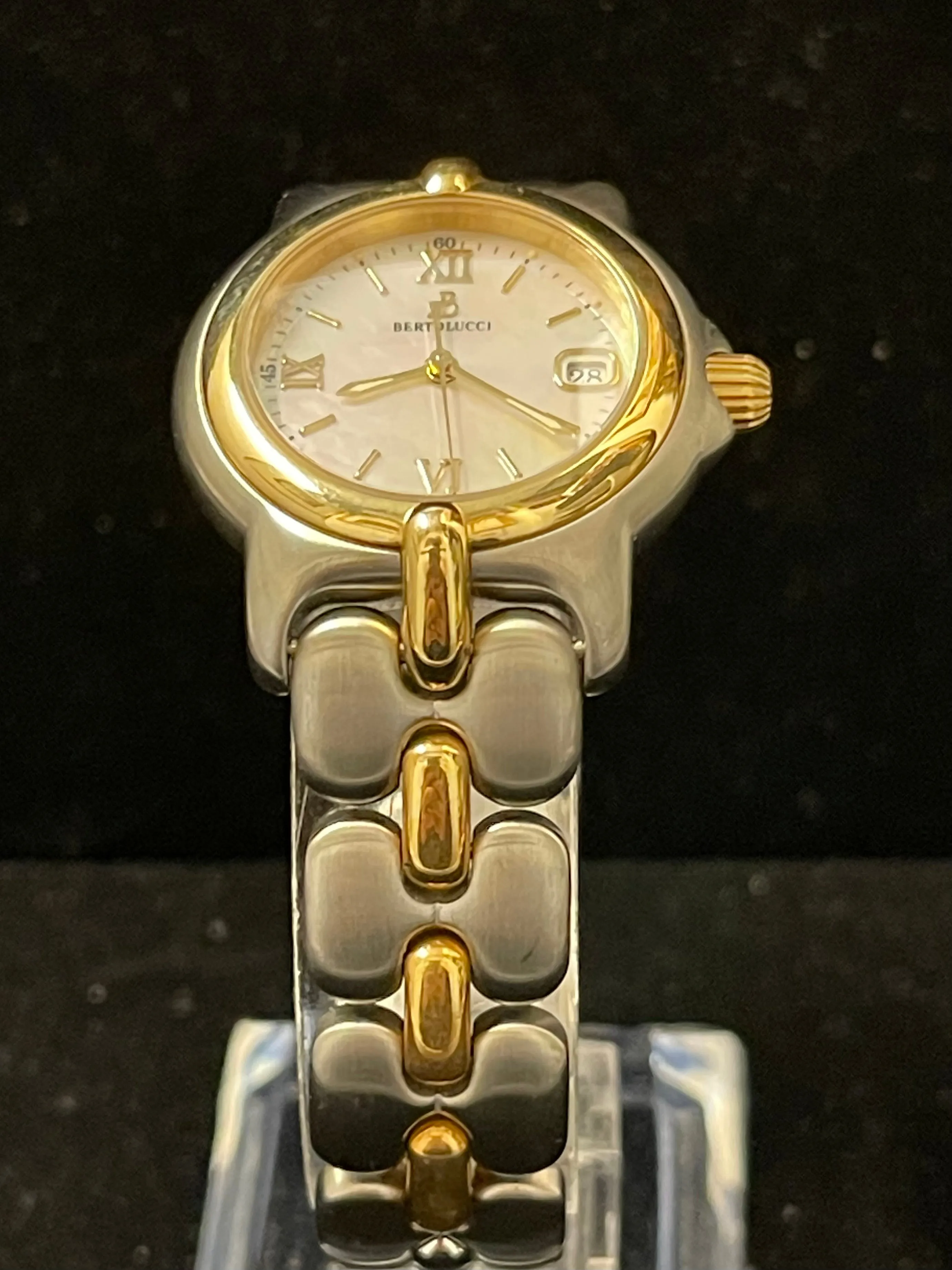 Bertolucci Rare SS & Solid YG Mother of Pearl Dial Ladies Watch - $10K APR w/COA