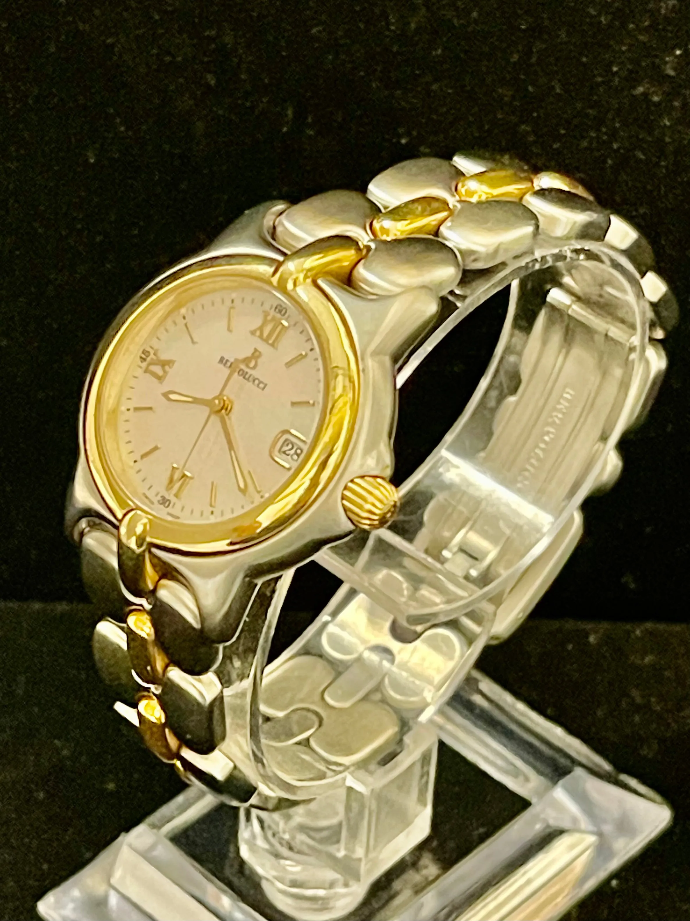 Bertolucci Rare SS & Solid YG Mother of Pearl Dial Ladies Watch - $10K APR w/COA