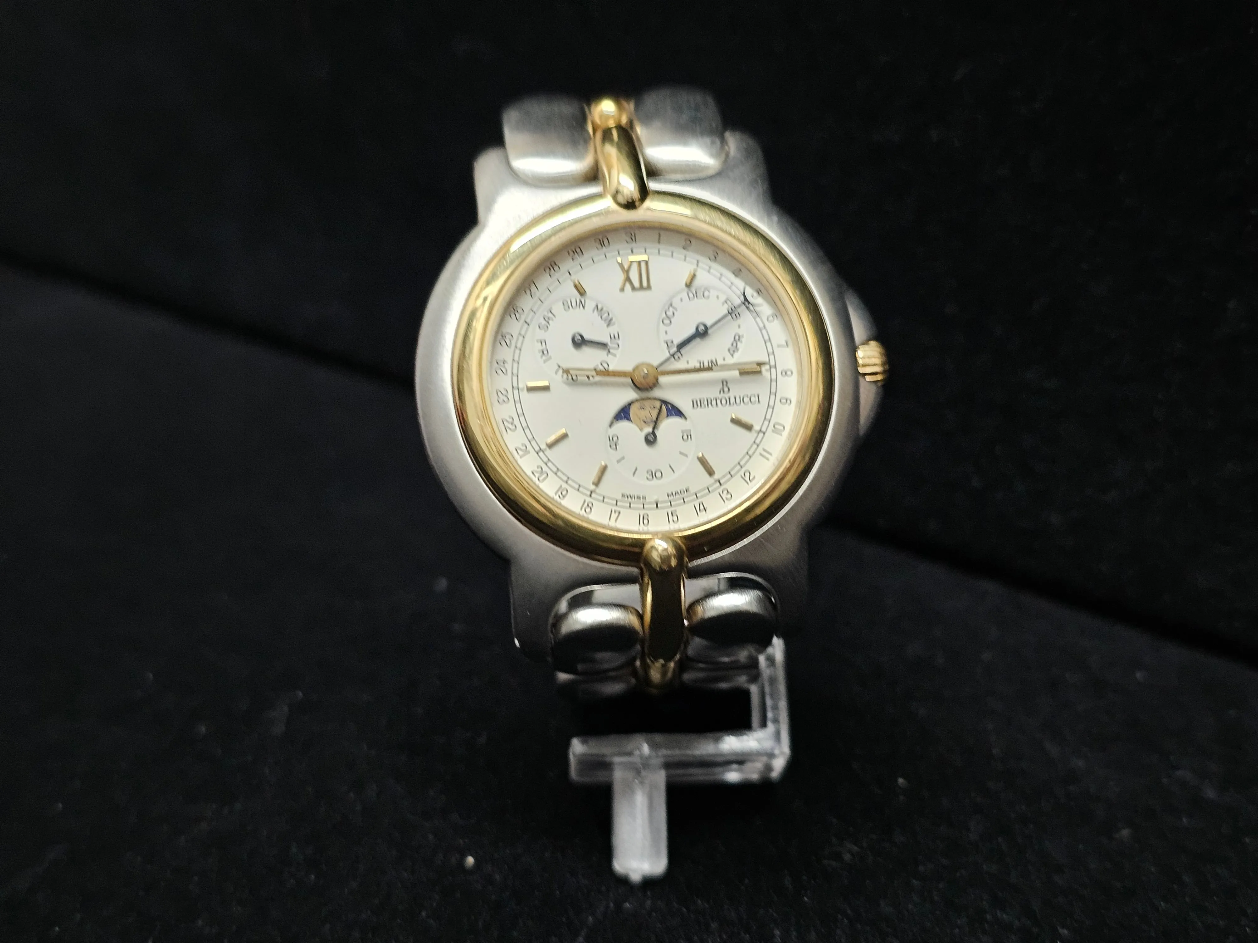 Bertolucci SS 18K YG Triple Calendar with Moonphase Men's Watch- $16K APR w/ COA