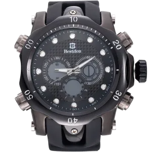 Bestdon Swiss Men's Sports Watches Quartz Analog Six Hands Black