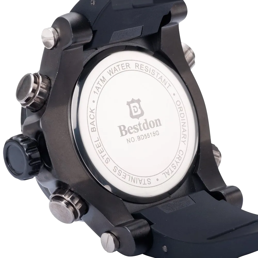 Bestdon Swiss Men's Sports Watches Quartz Analog Six Hands Black