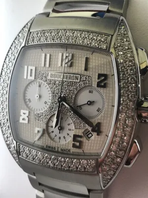 Boucheron MEC Chronograph XL | SS | 156 Diamonds - $40K VALUE!