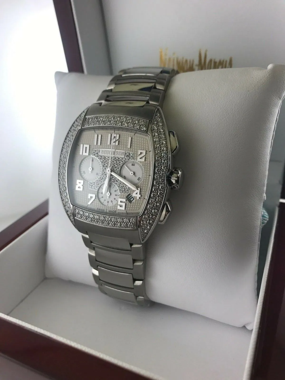 Boucheron MEC Chronograph XL | SS | 156 Diamonds - $40K VALUE!