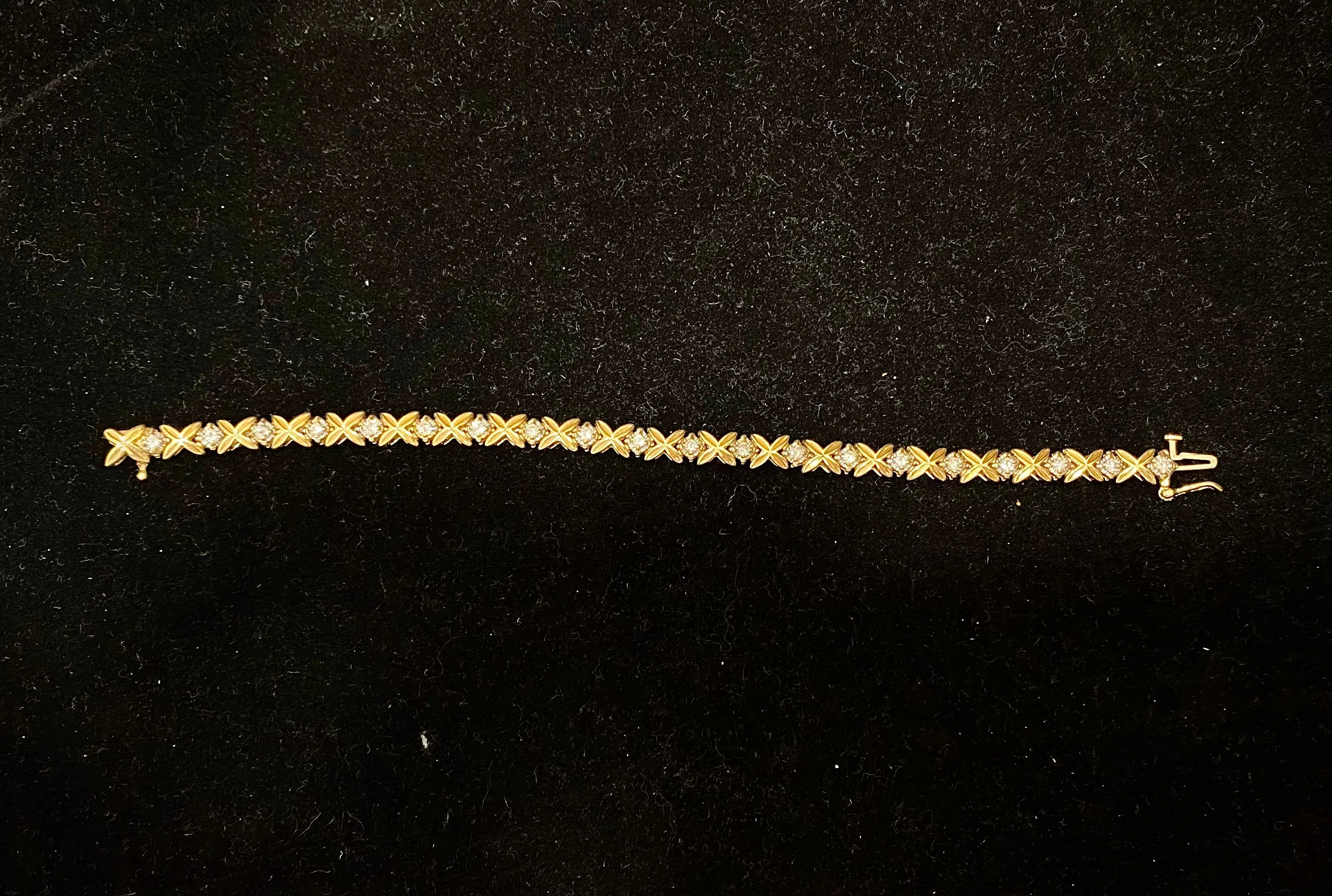 BRACELET Tennis Style Unique Designer’s Solid YG w/Diamonds - $15K APR w/ CoA!!!
