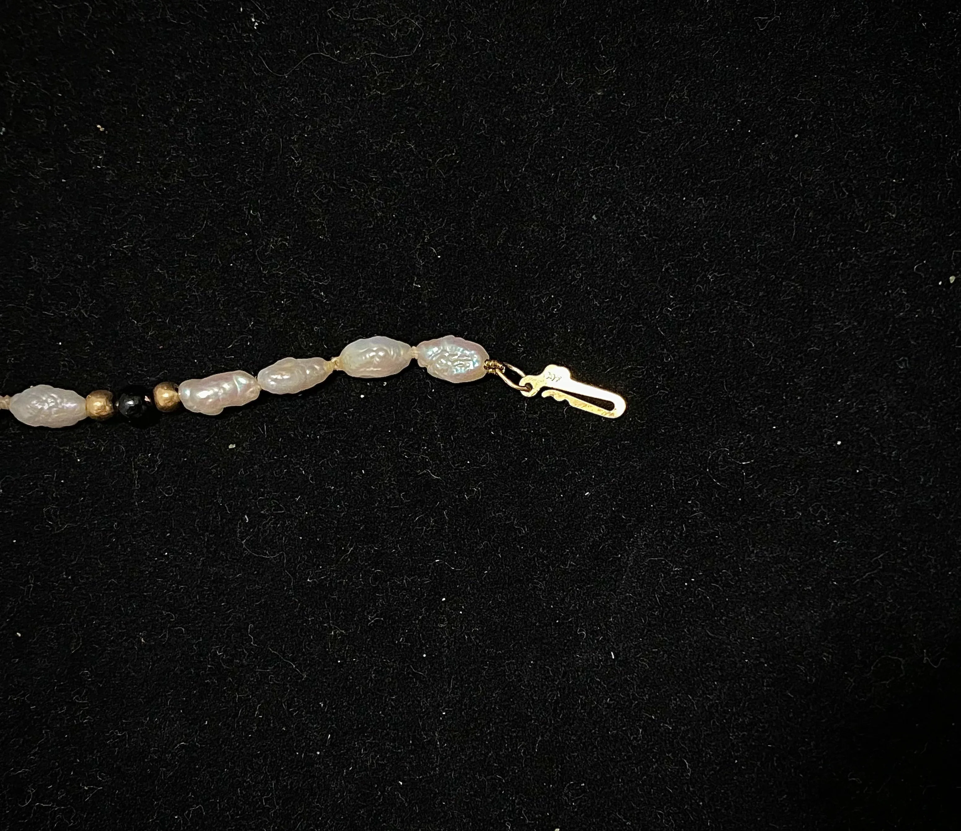 BRACELET Unique Designer’s Solid Yellow Gold with Pearl & Onyx $$2.5 APR w/ CoA!