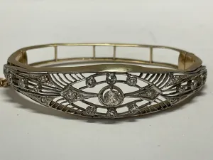 Bracelet Victorian Style C. 1900s Solid Gold & Diamonds Piece - $13K APR w/ CoA!